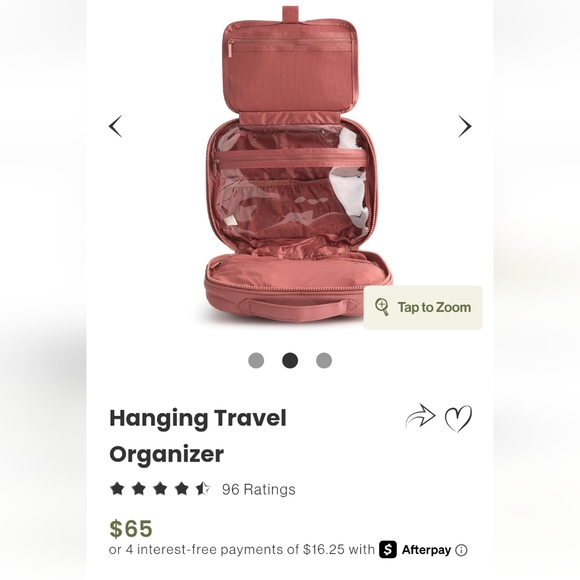 NWT Vera Bradley Hanging Travel Organizer -cayenne - Picture 5 of 6